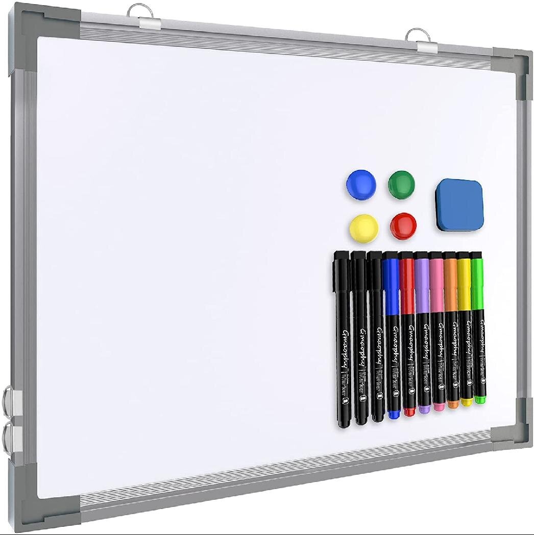 16 x 12 Inch Wall Mounted White Board Portable Double-Sided Small Whiteboard for School Magnetic Dry Erase Board Home & Office 