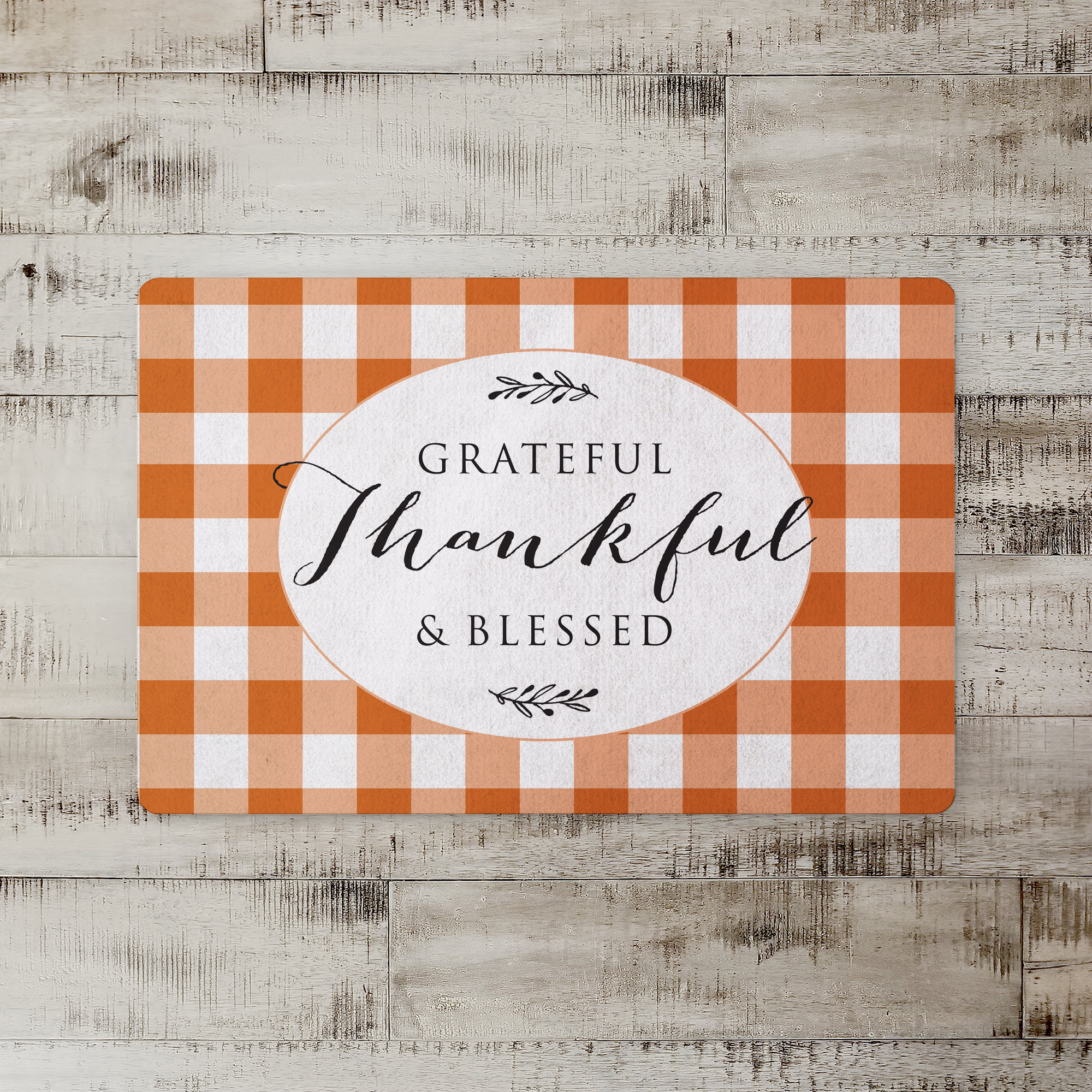 Gracie Oaks Spoffo Garteful Thankful Blessed Kitchen Mat Wayfair