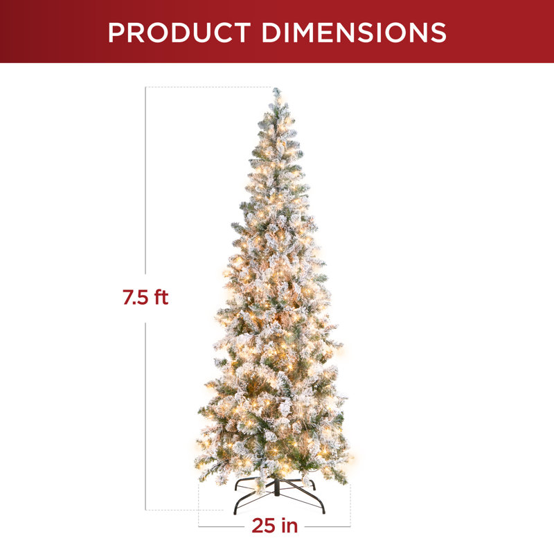 The Holiday Aisle® Lighted Artificial Pine Christmas Tree & Reviews ...