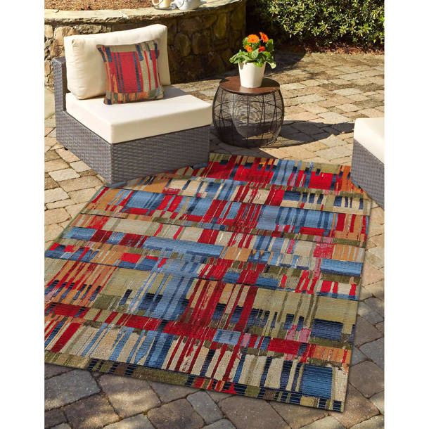 Langley Street Gauna Yellow/Red/White/Blue Indoor/Outdoor Rug & Reviews ...