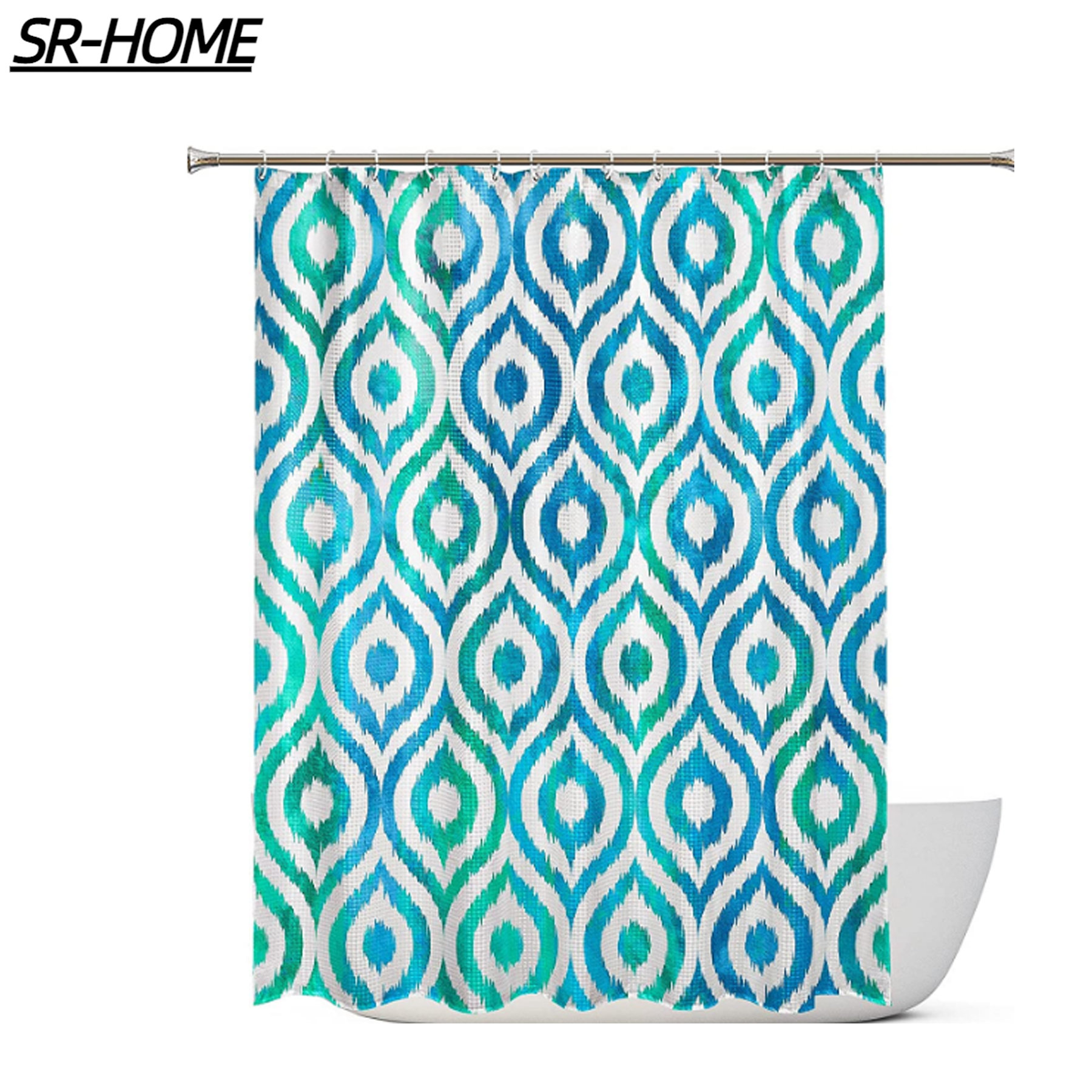 SRHOME 13 Piece Geometric Shower Curtain Set + Hooks Wayfair