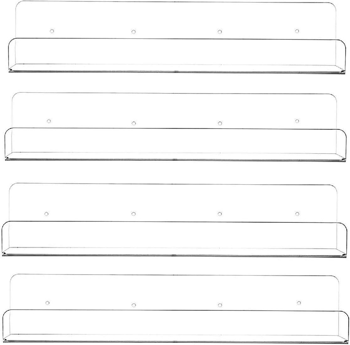 Latitude Run® Acrylic Floating Shelves, Invisible Clear Acrylic