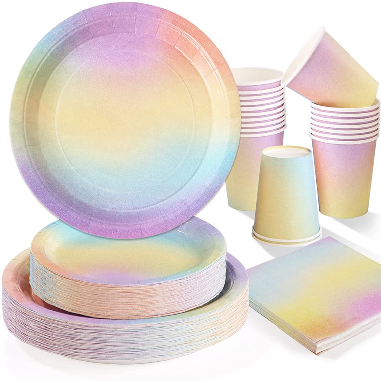 Disposable party supplies Paper plates and napkin sets for 50 
