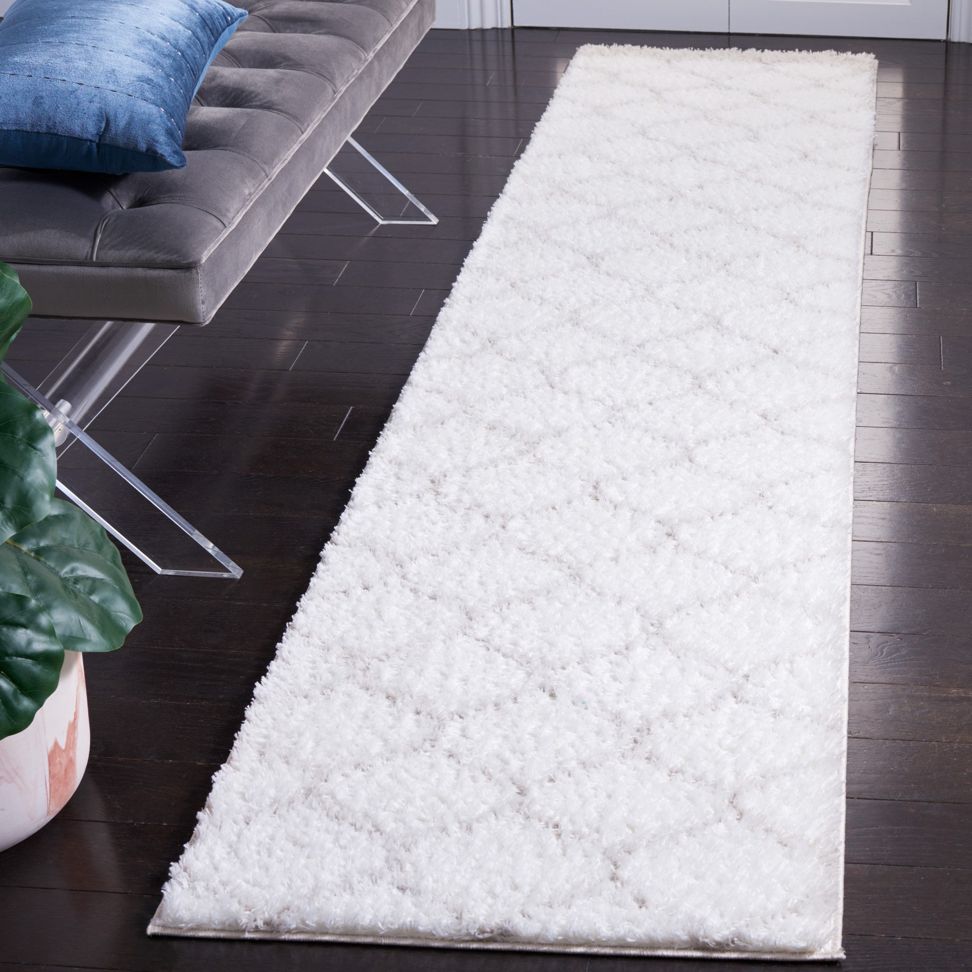Red Barrel Studio® Geometric Power Loom White/Silver Area Rug Wayfair
