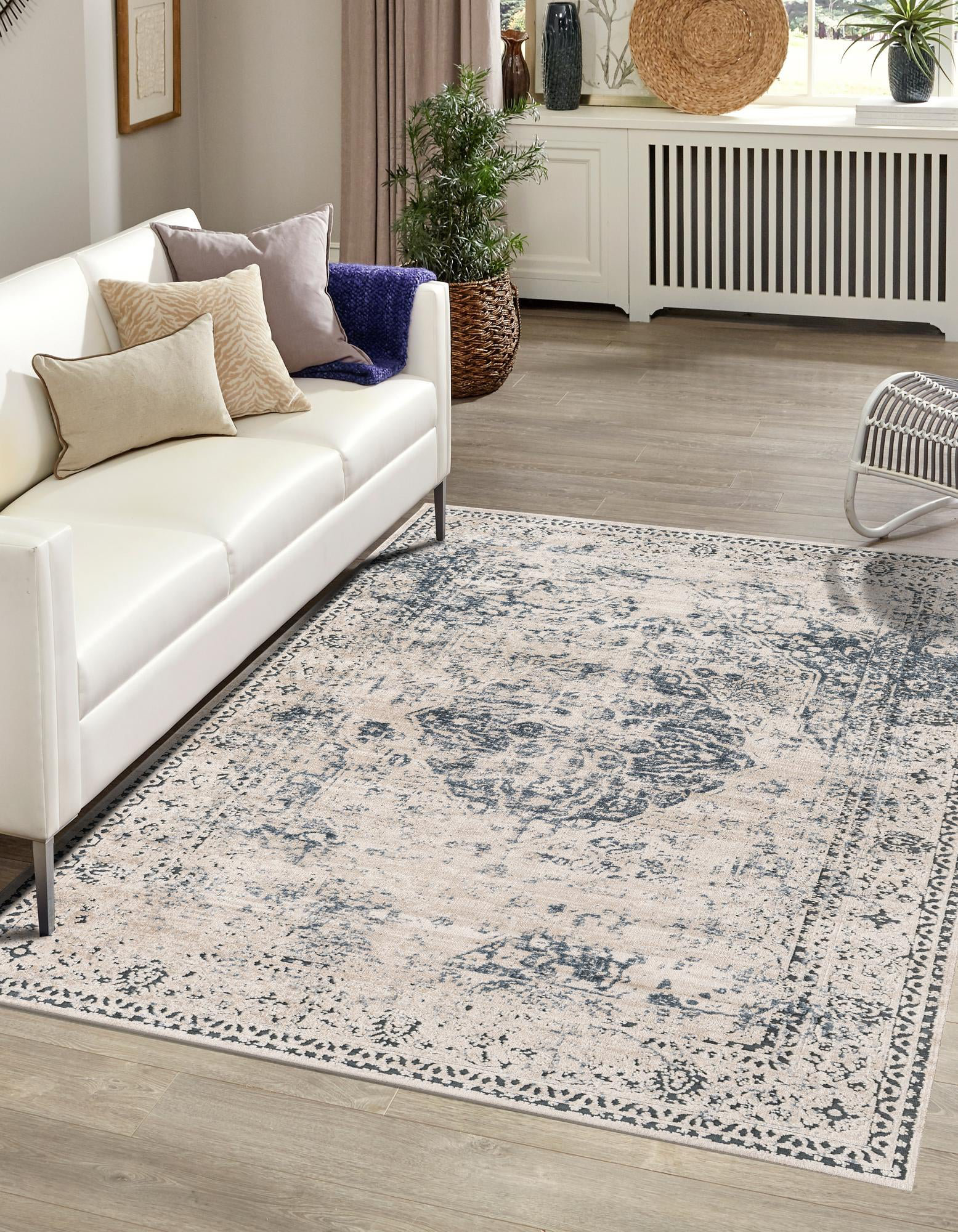 Three Posts™ Lapointe Dark Blue/Beige/Cream Rug & Reviews Wayfair