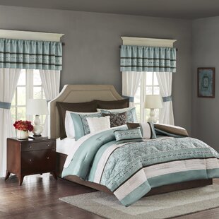 Luxurious Silky Plum Tufted 24 pcs Comforter Sheets & Window Curtain Set 