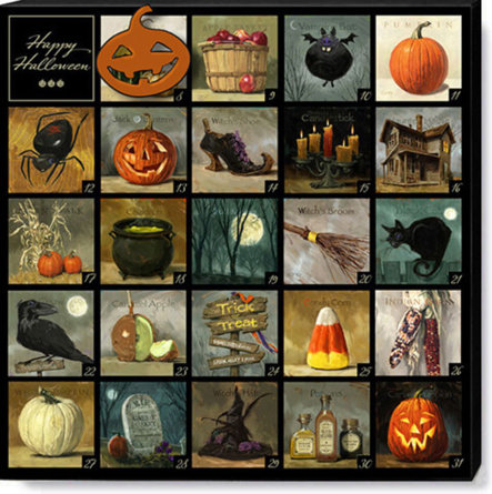 Halloween Advent Calendar Giclee Wall Art by Darren Gygi - Wrapped Canvas Print