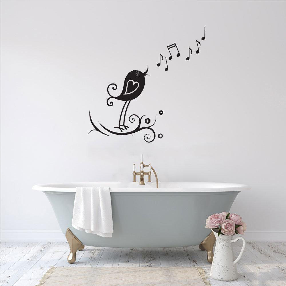 Trinx Bird And Music Notes Vinyl Wall Words Decal Sticker Home Decor