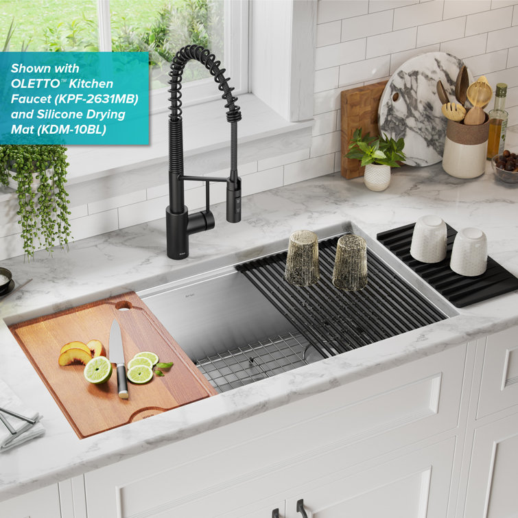KRAUS Kore 36 Inch Undermount Workstation 16 Gauge Stainless Steel Single  Bowl Kitchen Sink With Accessories, KWU110-36