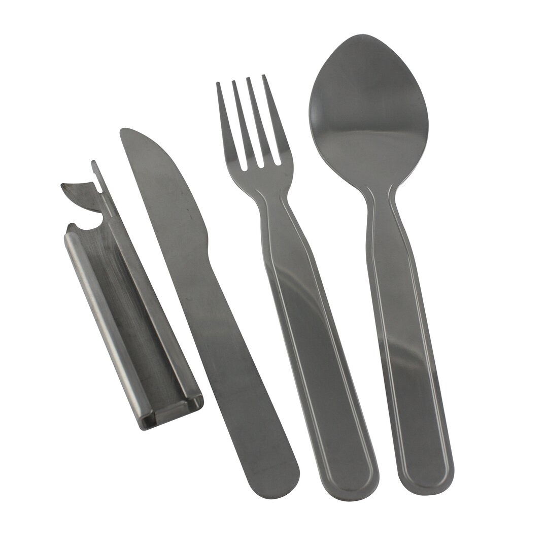 4 Piece Cutlery Set Service For 1 gray