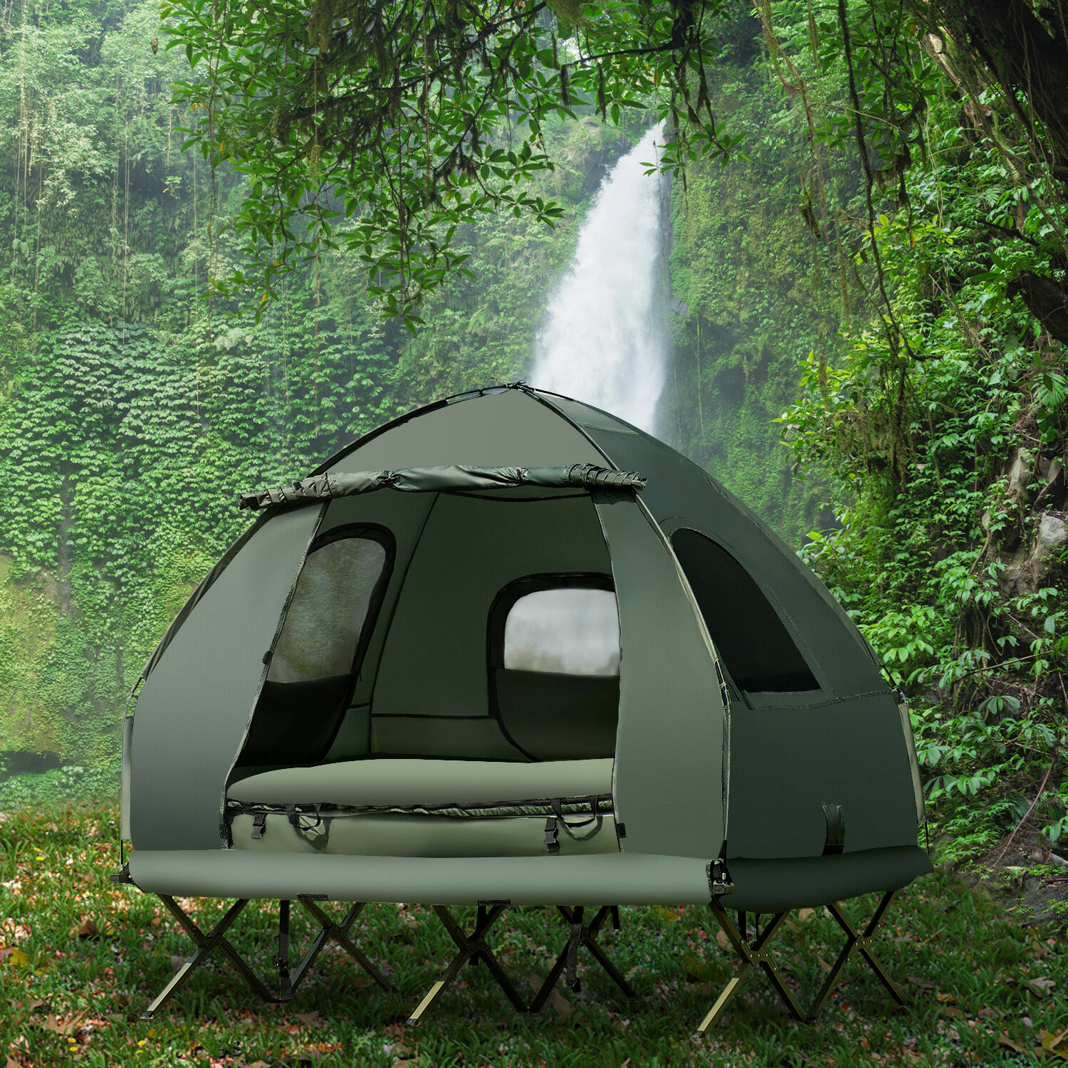 Schuldenaar Umeki nicht FRESCOLY Outdoor Camping Tent with Sleeping Bag And Air Mattress & Reviews  | Wayfair