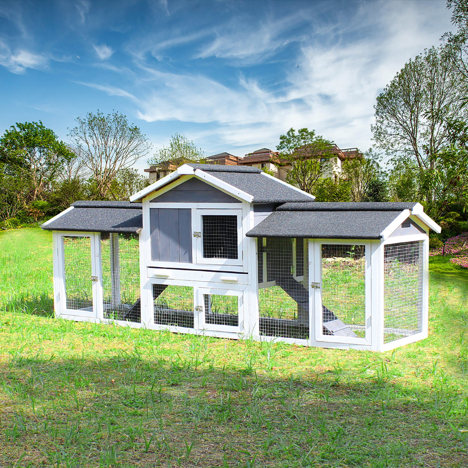 Tucker Murphy Pet™ Alicya Weather Resistant Rabbit Hutch with Ramp