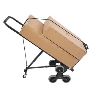 Portable Folding Collapsible Aluminum Cart Dolly with Rope Push Truck Trolley 165 Lbs Black 