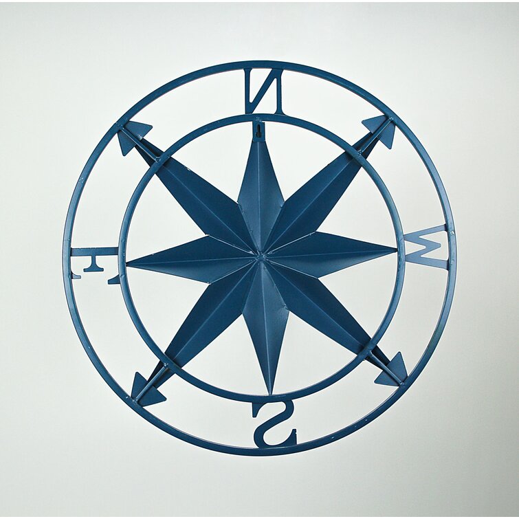 Compass Rose Chrome Finish 12" Aluminum Windrose Nautical Wall Hanging Decor New 
