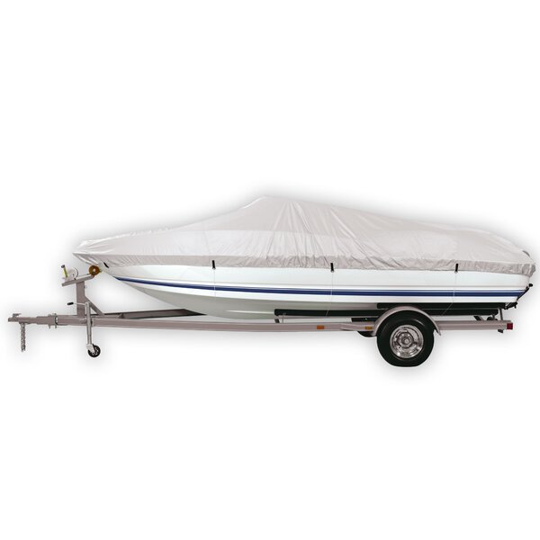 Runabout Boat Cover MSC Heavy Duty 600D Marine Grade Polyester Canvas Trailerable Waterproof Boat Cover,Fits V-Hull,Tri-Hull 