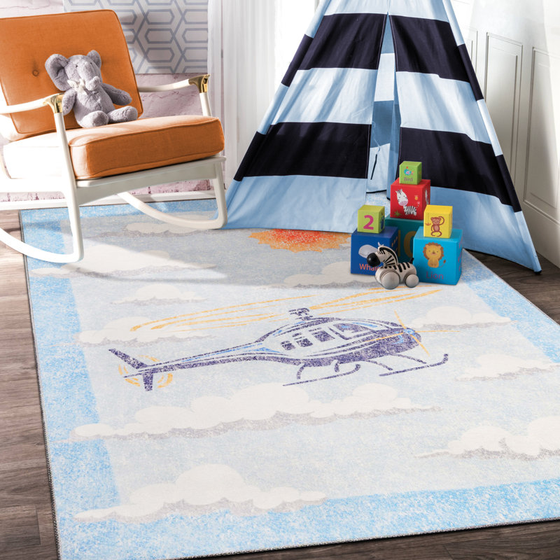 Zoomie Kids Calmar World Traveler Playful Helicopter Kids Indoor Area ...