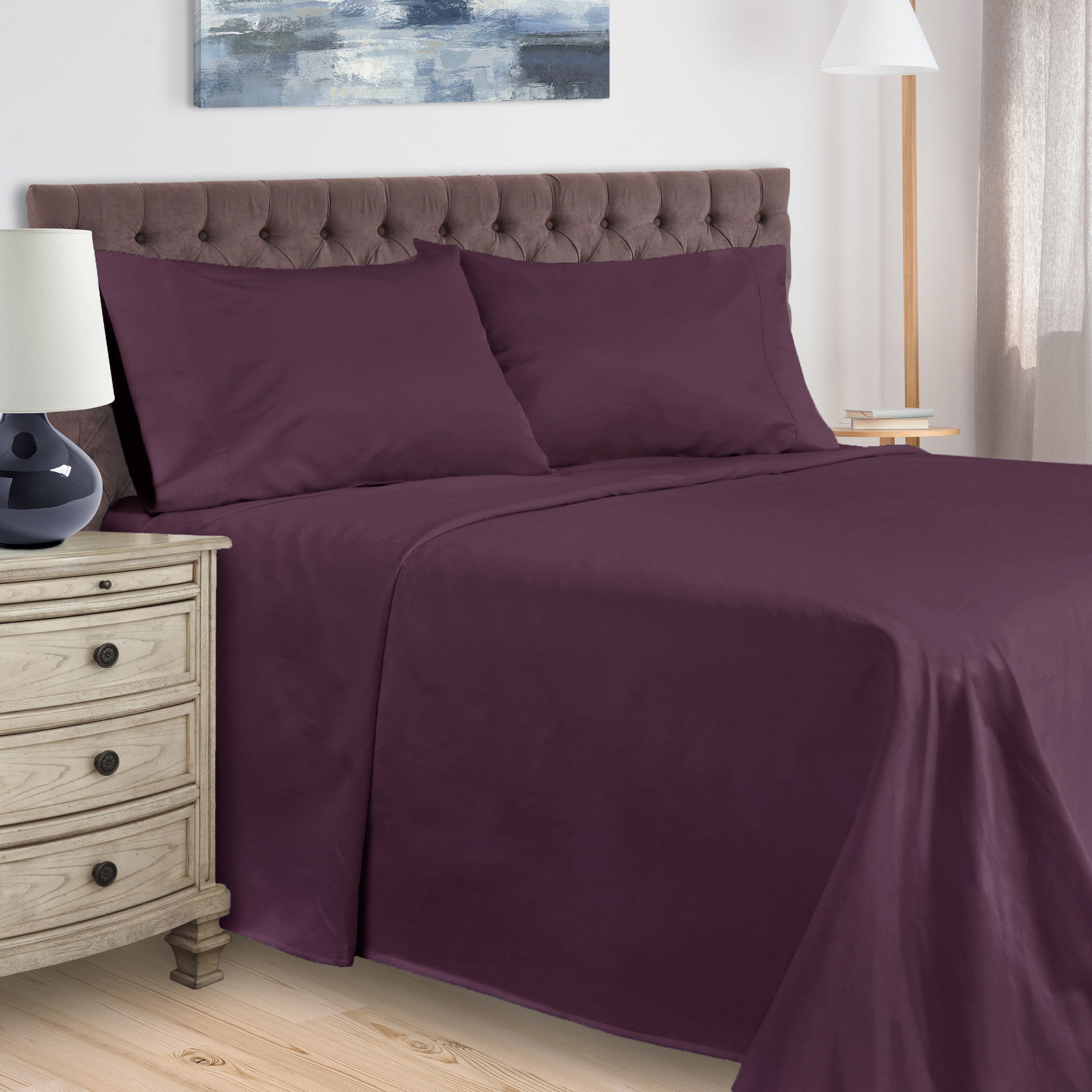 Soft Quality Bedding Collection 100%Cotton Select Size & Item Lavender Solid 