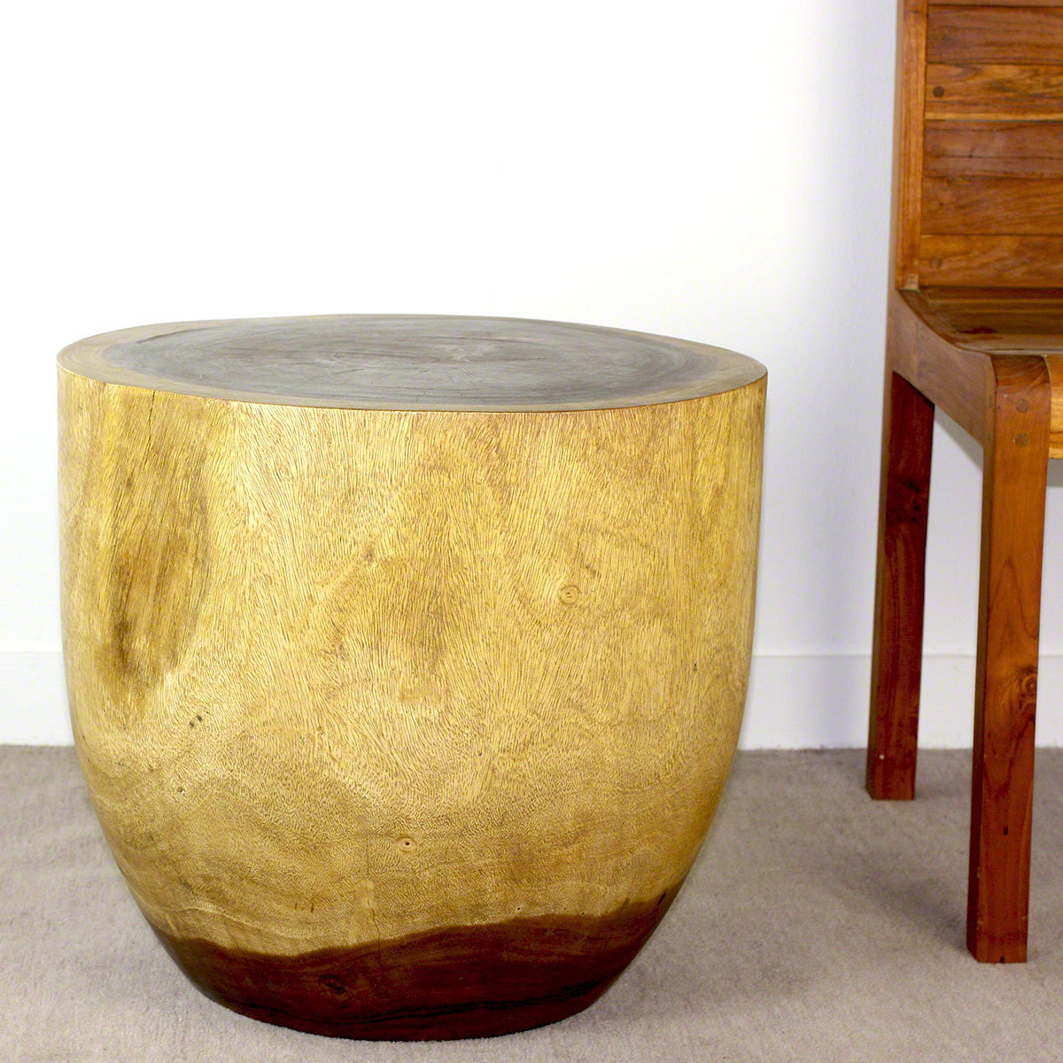 Union Rustic Lavine 18'' Tall Solid Wood Drum End Table Wayfair