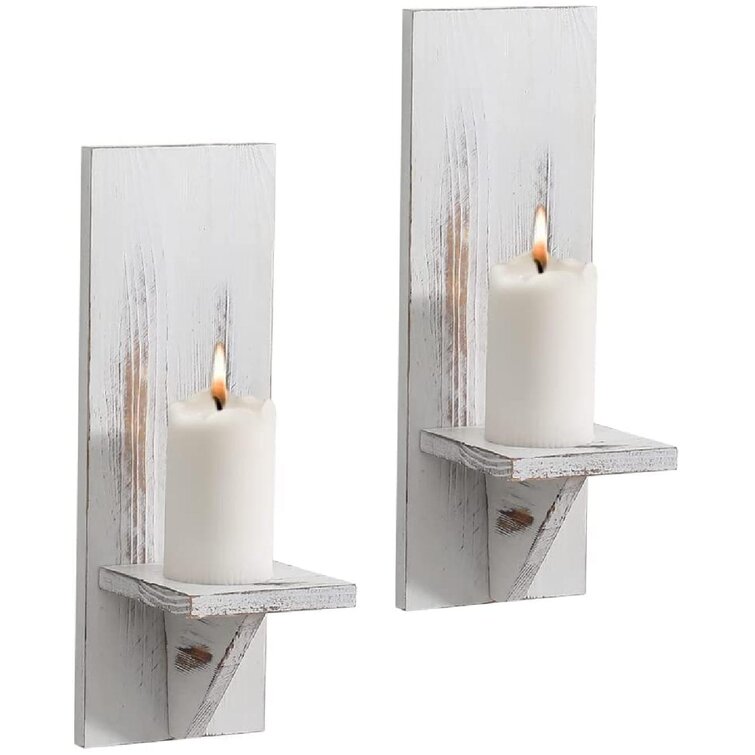 Candle holders wall mounted Wooden Church Style 