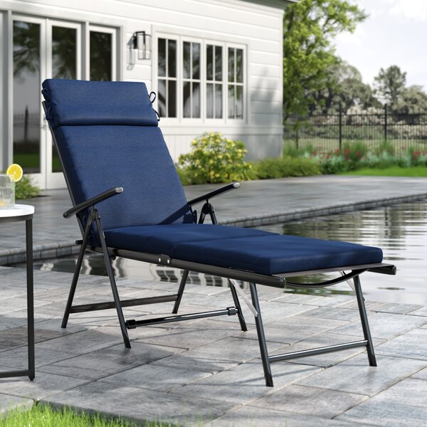 72" Lounge Chaise Chair Cushion Outdoor Patio Garden Recliner Seat Mat Pad 