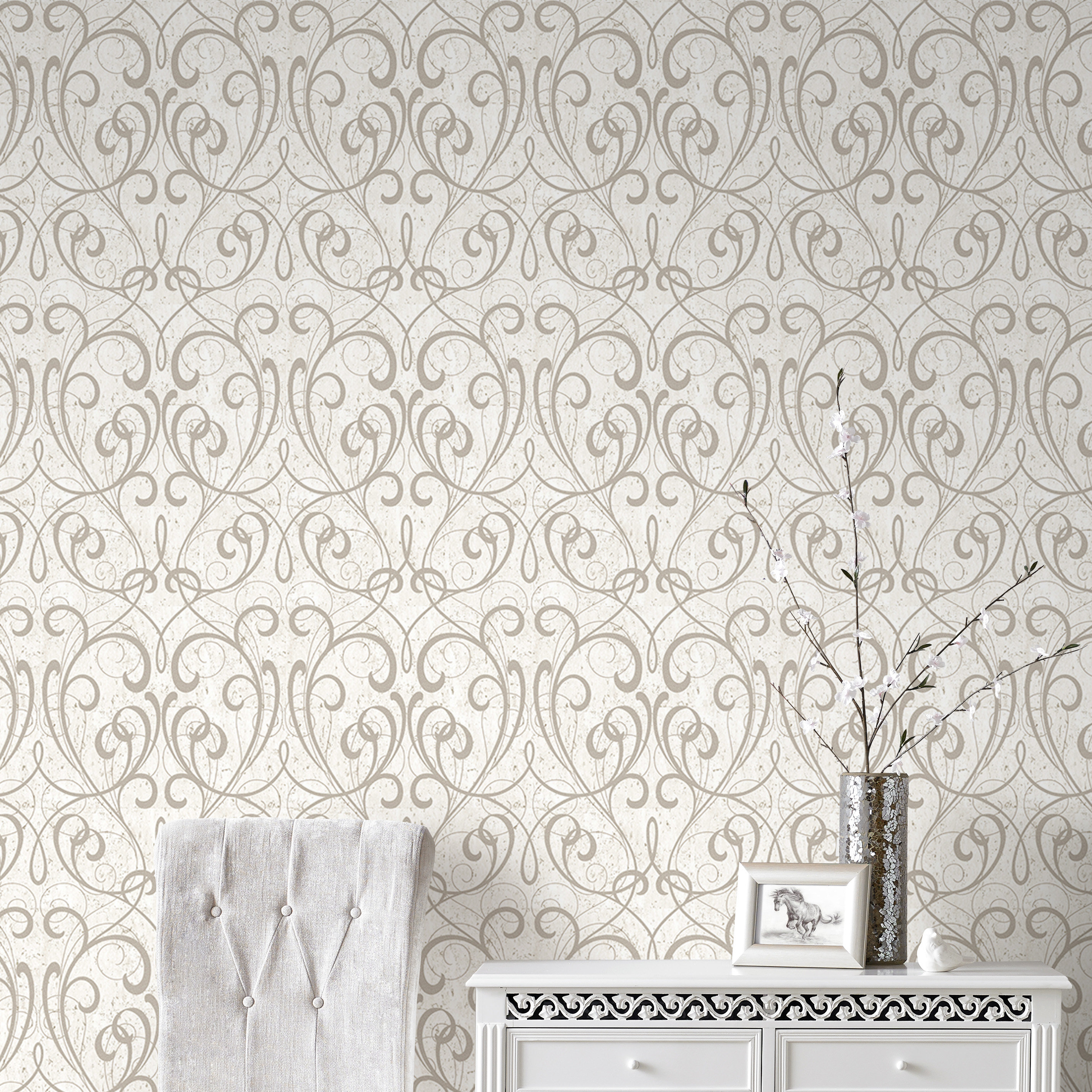 Graham & Brown Cork Damask Wallpaper & Reviews Wayfair