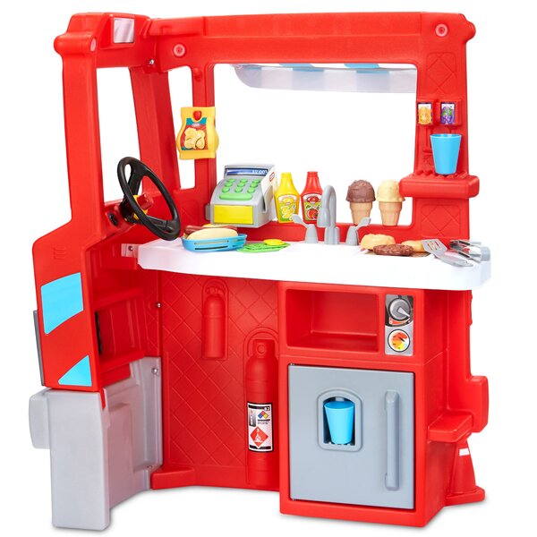 Large Food Truck Restaurant Van Shop Toy Role Play Set Light Sound Xmas Gift Toy 