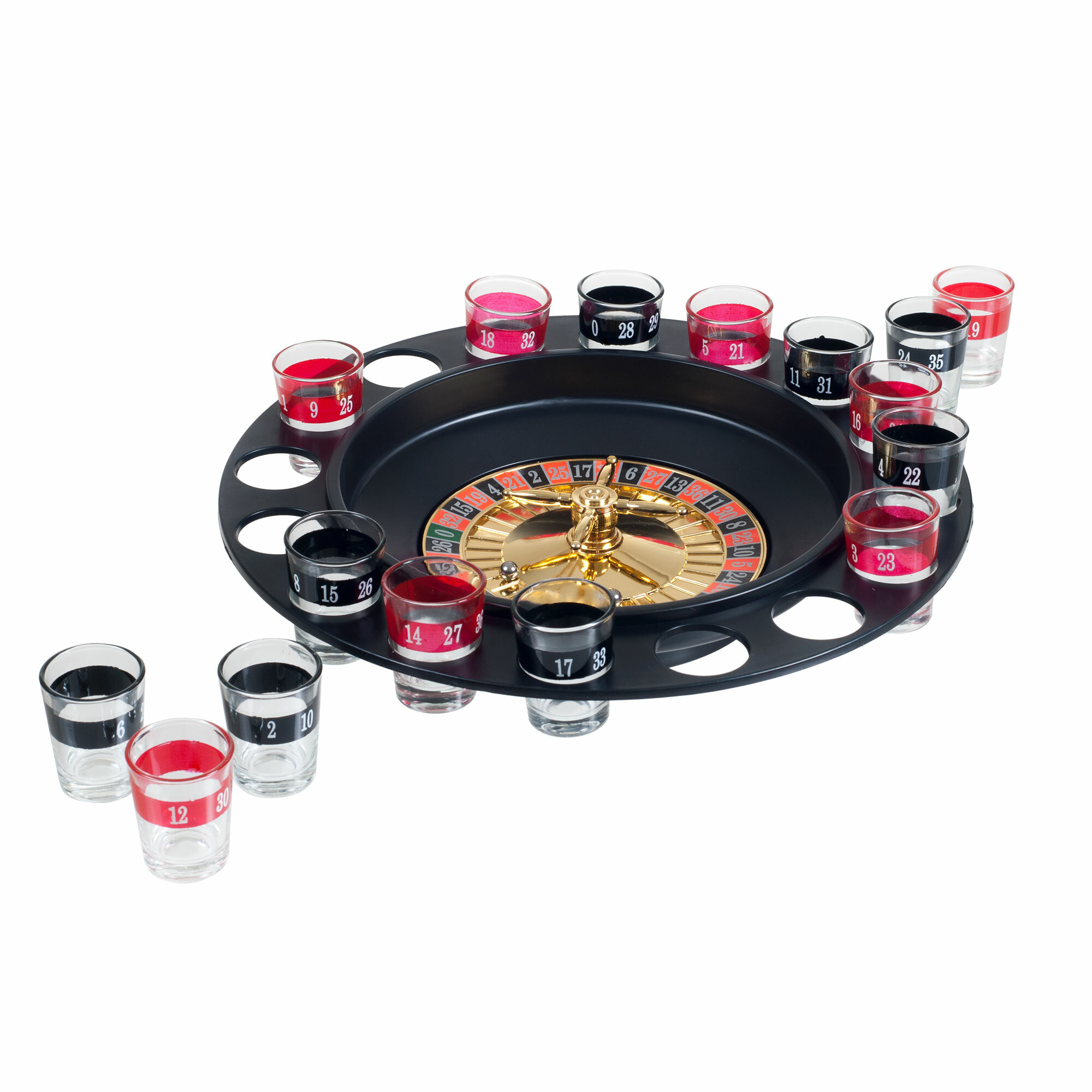 lot de 16 CASINO Shot roulette Spinning Drinking Game Set for House Party 