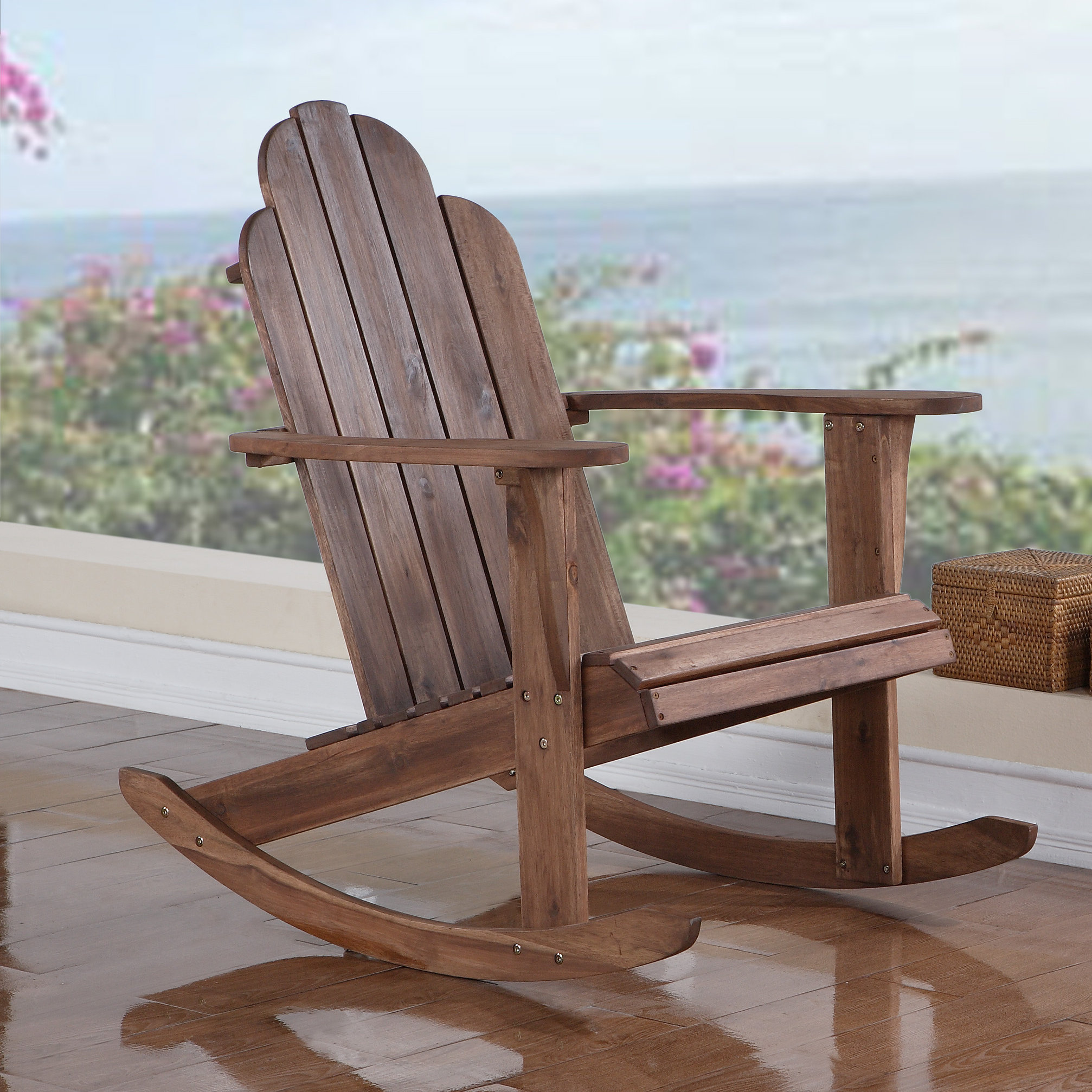 Beachcrest Home Outdoor Langport Rocking Solid Wood Chair Reviews   Outdoor Langport Rocking Solid Wood Chair 