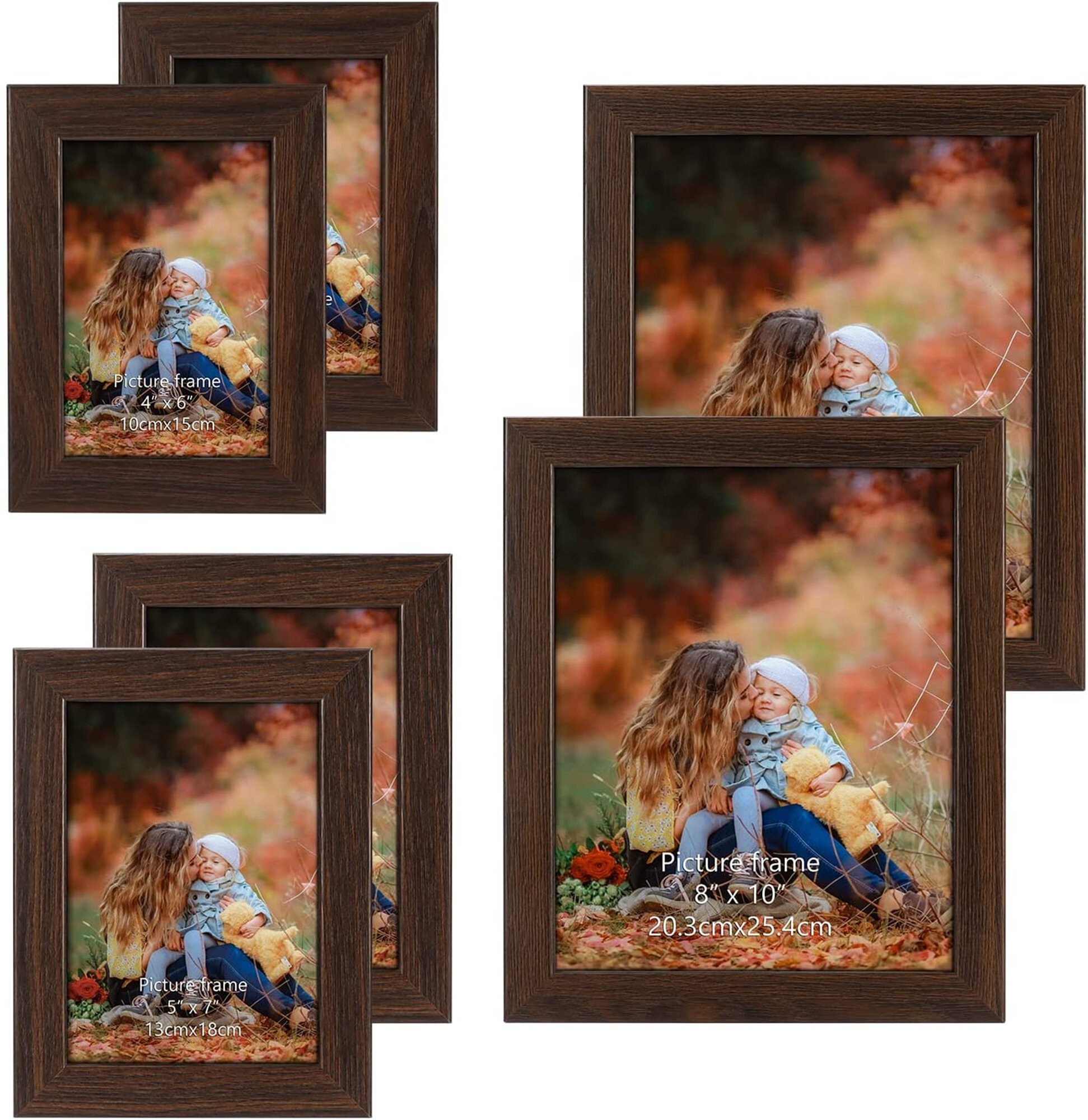 8x10 Black & Gold Double Hinged Vertical Wood Photo Picture Frame New 