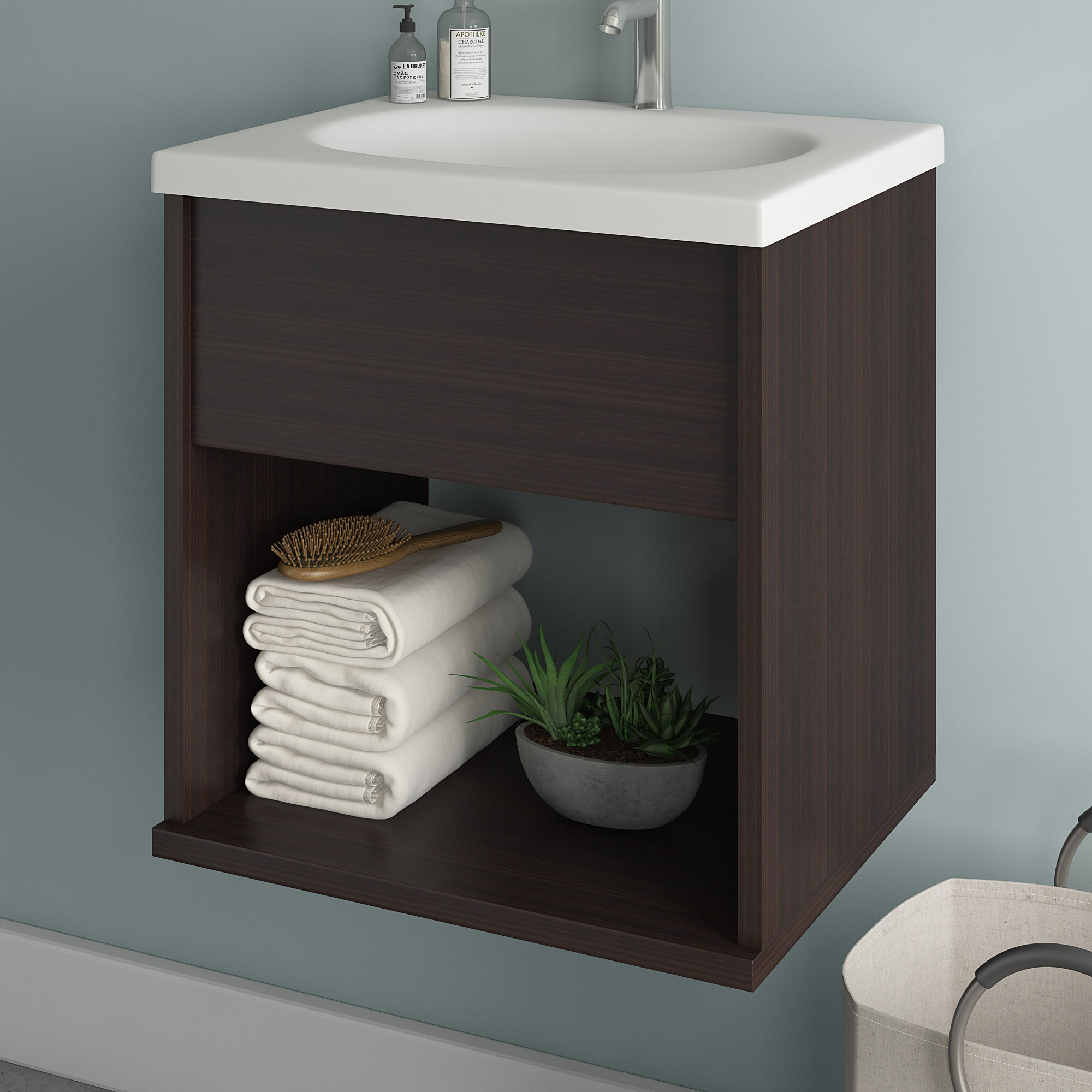 Winston Porter Meredith 18.9'' Single Bathroom Vanity with Plastic