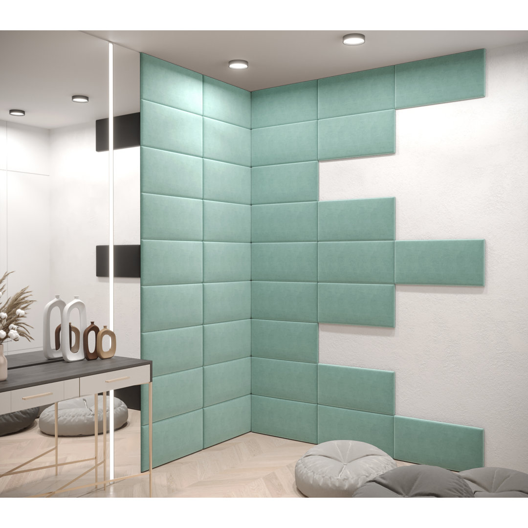 Minio Klebbare gepolsterte Wandverkleidung in Türkis