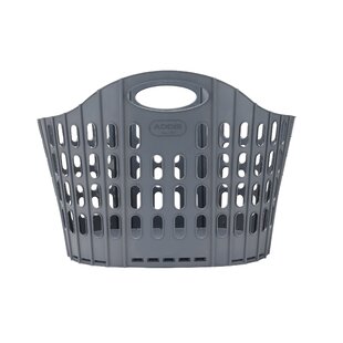 Modern Plastic Rattan JVL Sorting Laundry Storage Basket Inset Handle Flexible 