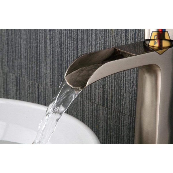 ChiLDano CH2133BG Robinet De Salle De Bain Large En Laiton Brossé De 20,3 Cm, 2 Poignées, 3 Trous Pour évier Avec Valve Et Bonde Pop-up