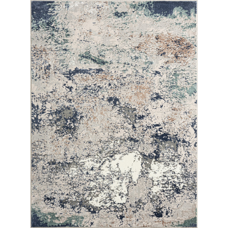 Leura Machine Woven / Power Loomed Performance Blue/Gray/Brown Rug