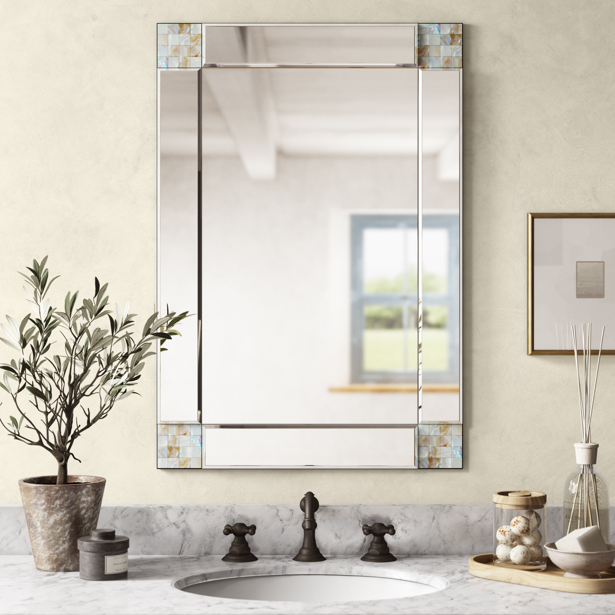 Brayden Studio® Rectangle Glass Wall Mirror & Reviews Wayfair
