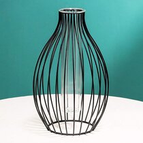 Diamond Star Decorative Glass Vase Chicken Wire Wrap Flower Vase for Home Decor 