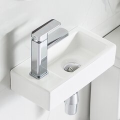Bathroom Basin Sink Wall Mounted Hung Countertop Cloakroom Ceramic Square 5400B 