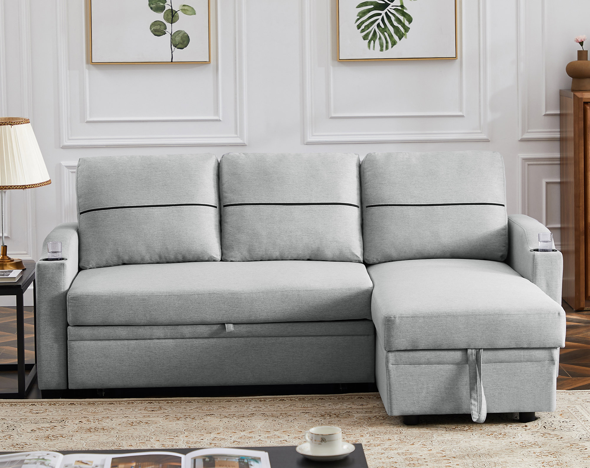 Outdo 81.9" Wide Reversible Sleeper Sofa & Chaise Wayfair