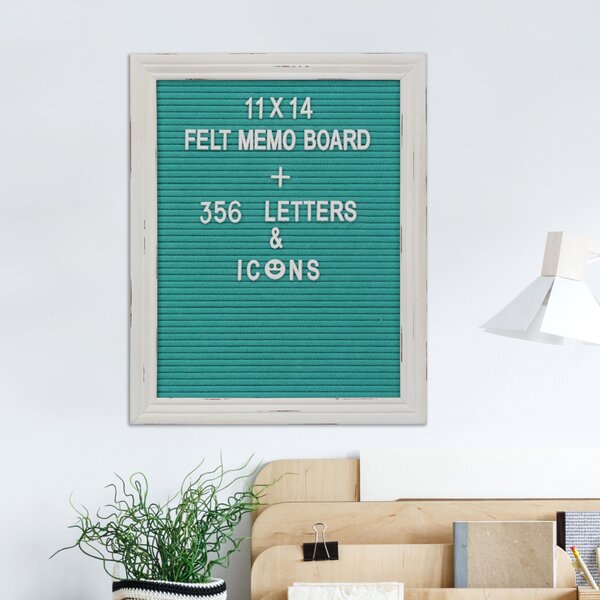 Livia Home White Felt Letter Board & Stand 16x20 inch with 706 characters & bag 