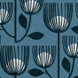 Navy Blue Modern Tulip 100% Polyester