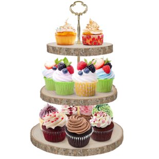 Cake Stand Round Stackable Cupcake Holder for Wedding Festival Birthday 3pieces 