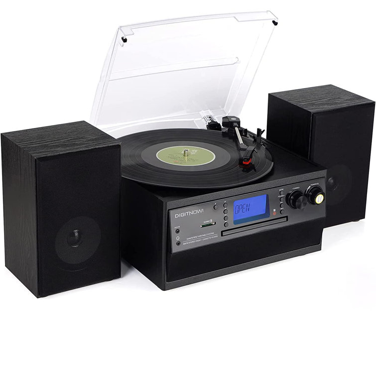 grill kompression redde DIGITNOW Bluetooth Record Player Turntable with Stereo Speaker & Reviews |  Wayfair