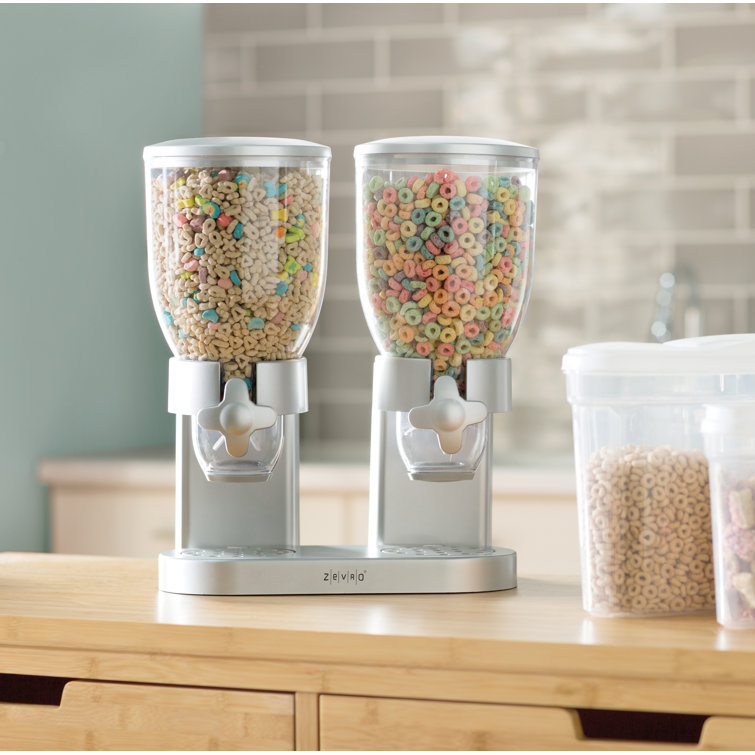 Large Cereal Dispenser Storage Double Dry Food Snack Container Kitchen Canister 