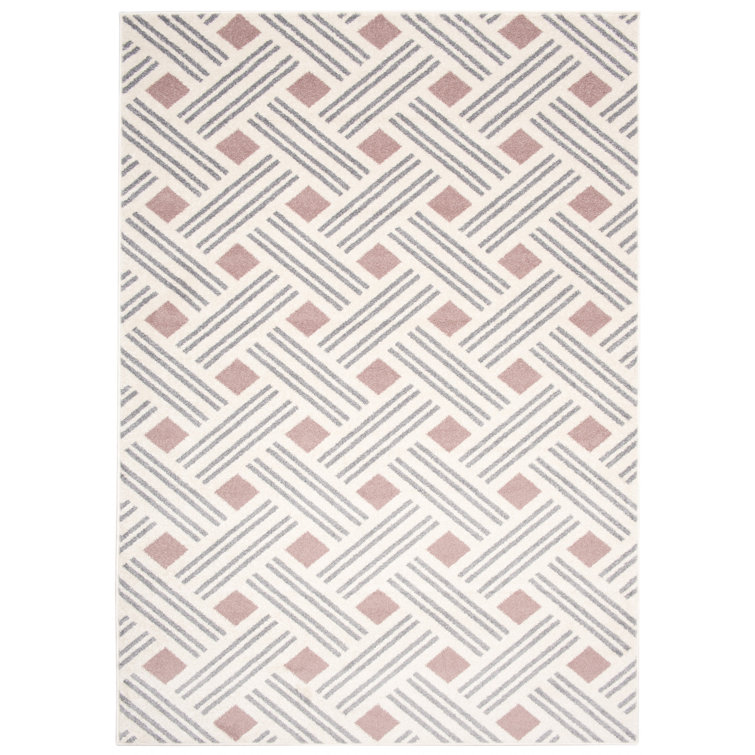 17 Stories Julije Flatweave Cream/Pink Rug | Wayfair.co.uk