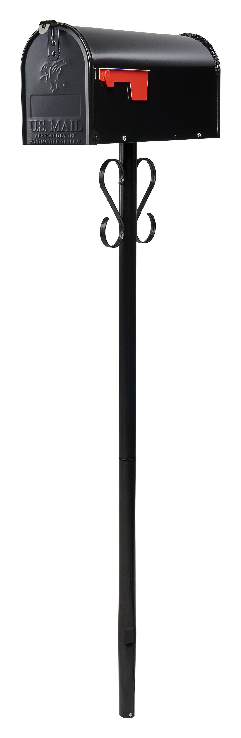 Gibraltar Mailboxes Round Decorative Scroll, Steel, Top Mount, Mailbox