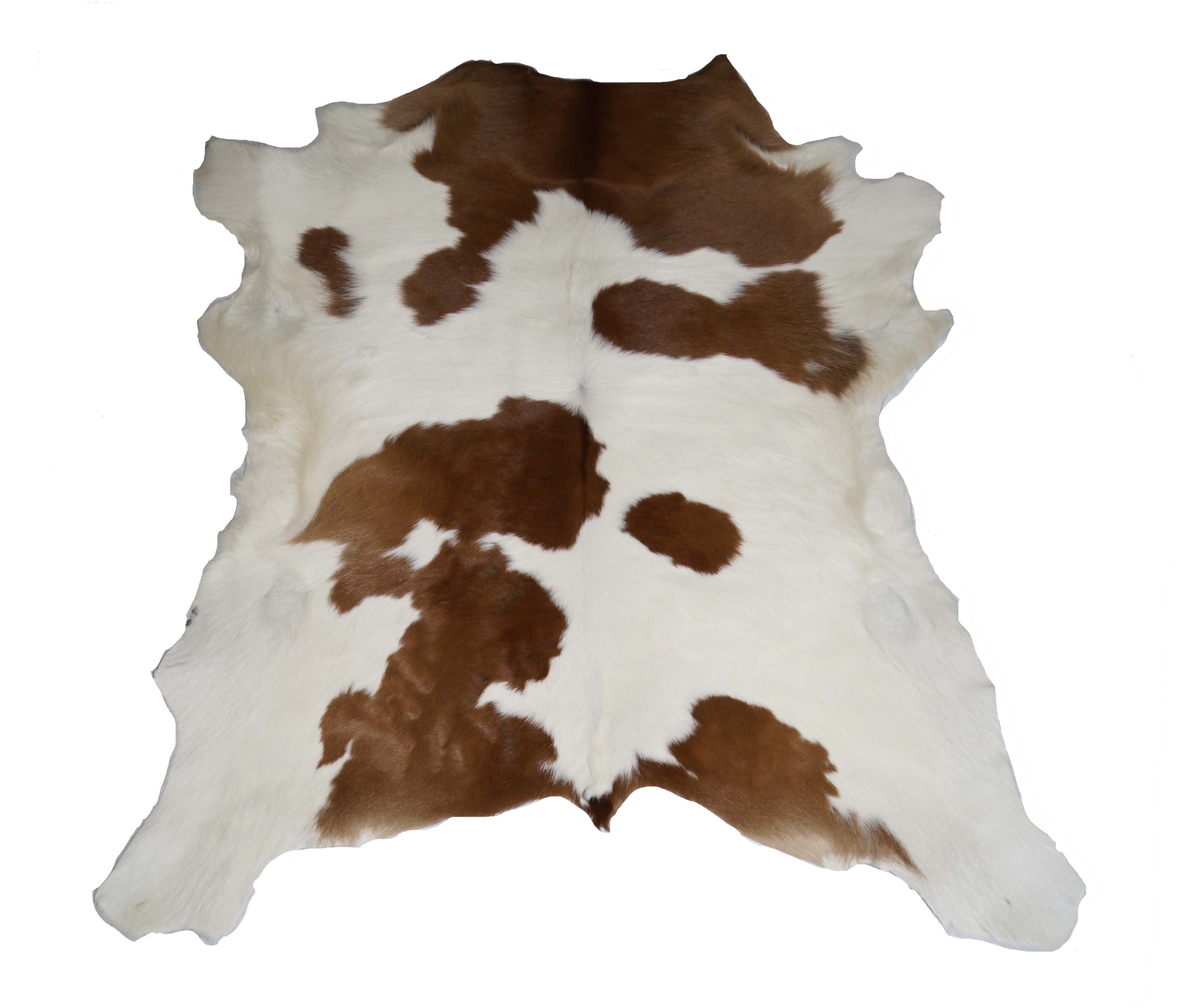 Loon Peak® Flore Designer Cowhides Brown and White Calf Skin Area Rug