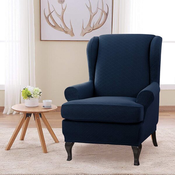 Super Stretch T-Cushion Wingback Slipcover by Red Barrel Studio® 