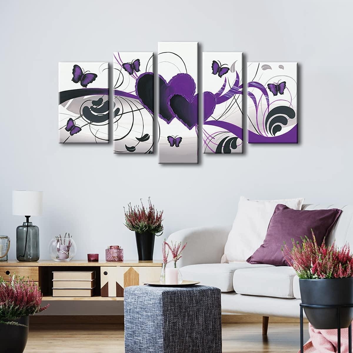 Butterflies Watercolour Stretched Canvas Print Framed Wall Art Decor Painting 