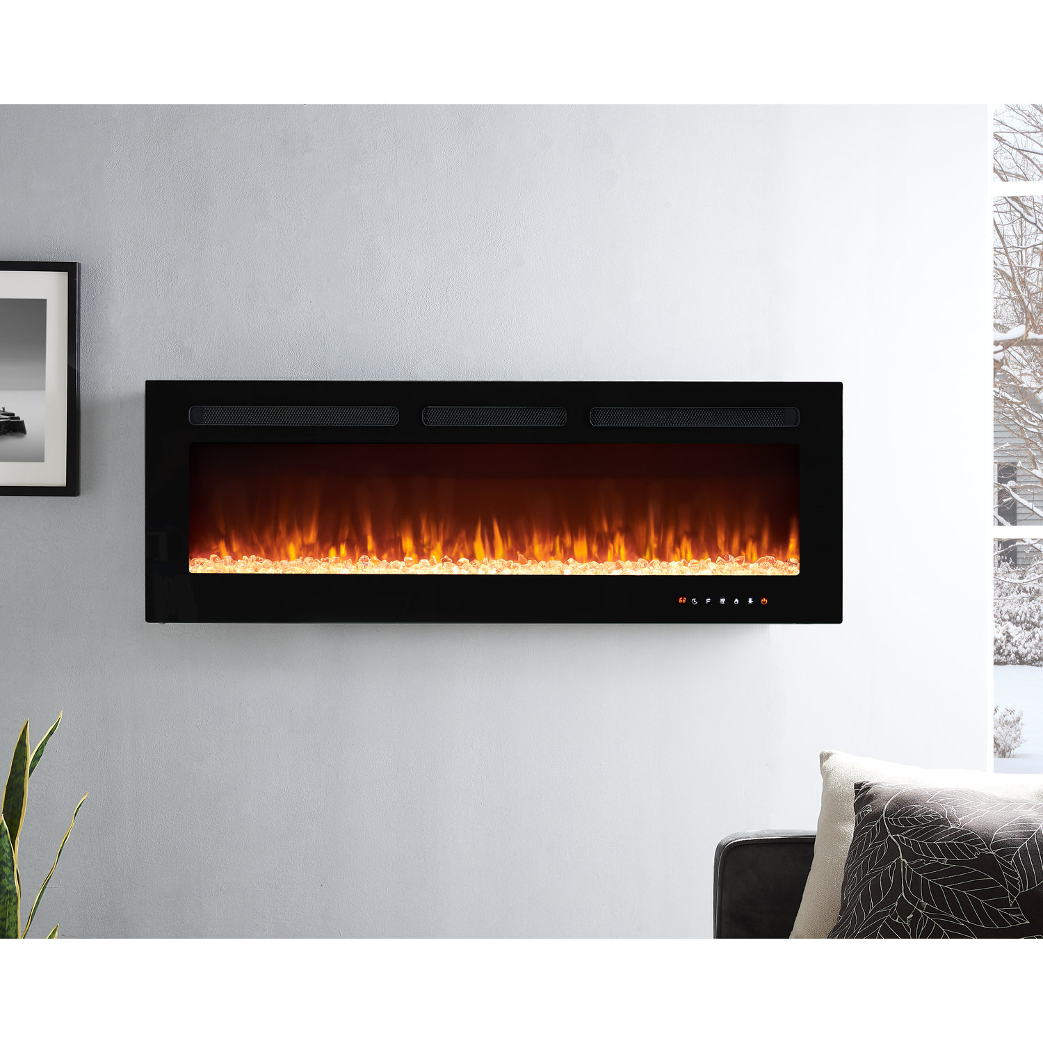 Symple Stuff Chamberlayne Wall Mounted Electric Fireplace, Inserts