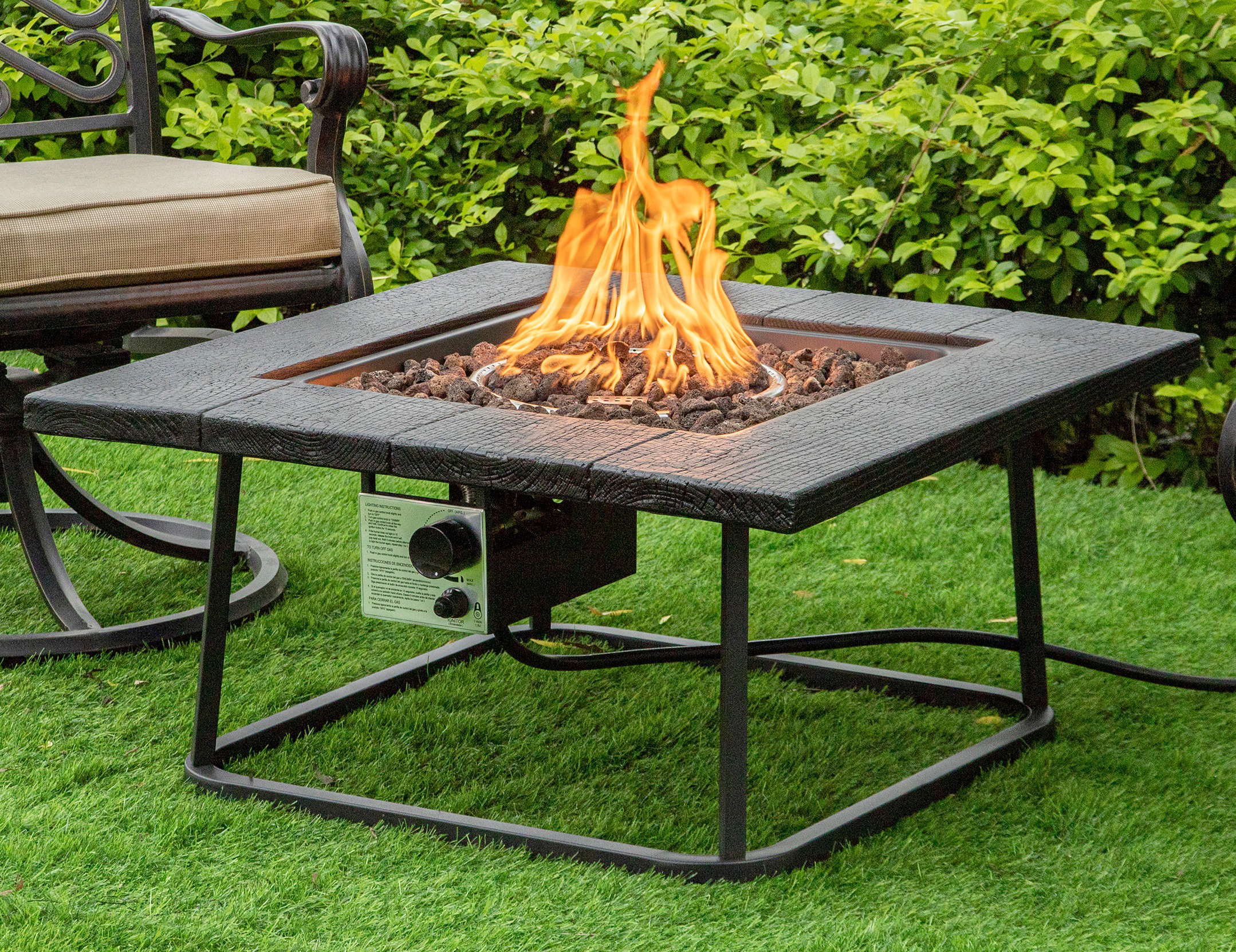 Primestok 16'' H x 32'' W Stainless Steel Propane Outdoor Fire Pit